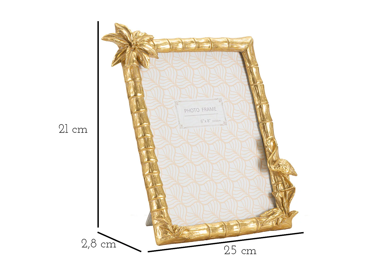 Cornice in resina dorata con palma cm 25x2,8x21