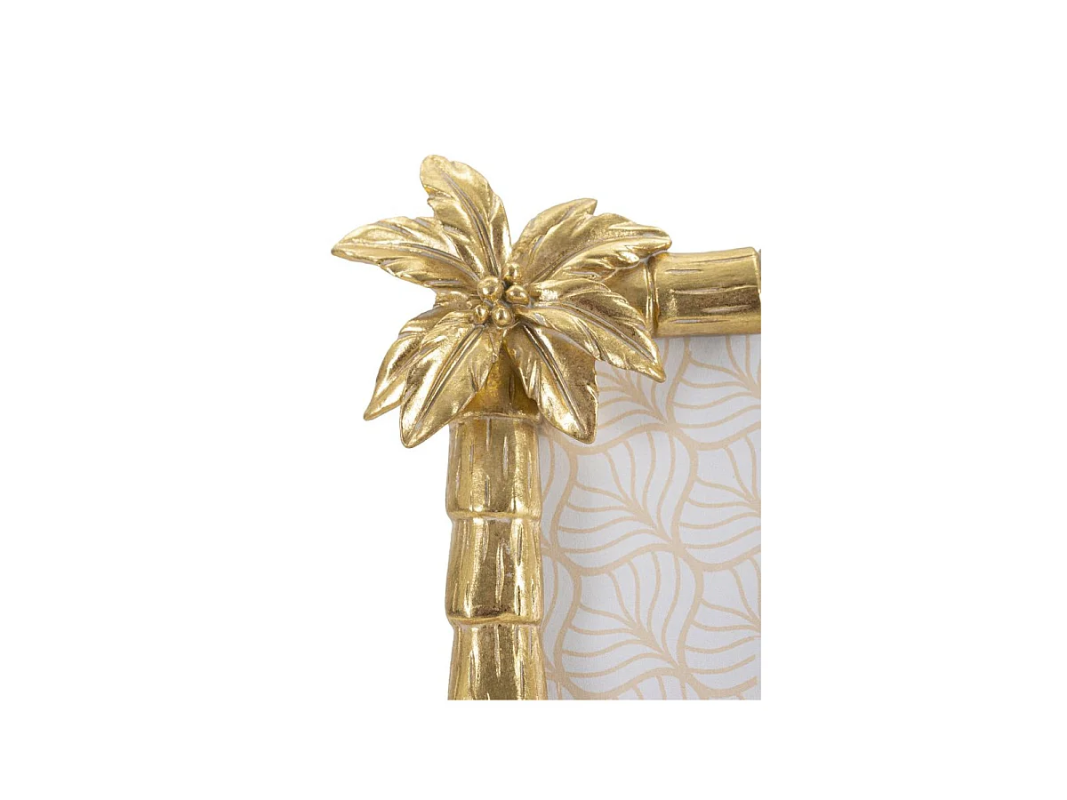 Bilderrahmen aus Kunstharz goldfarben mit Palme 25x2,8x21 cm