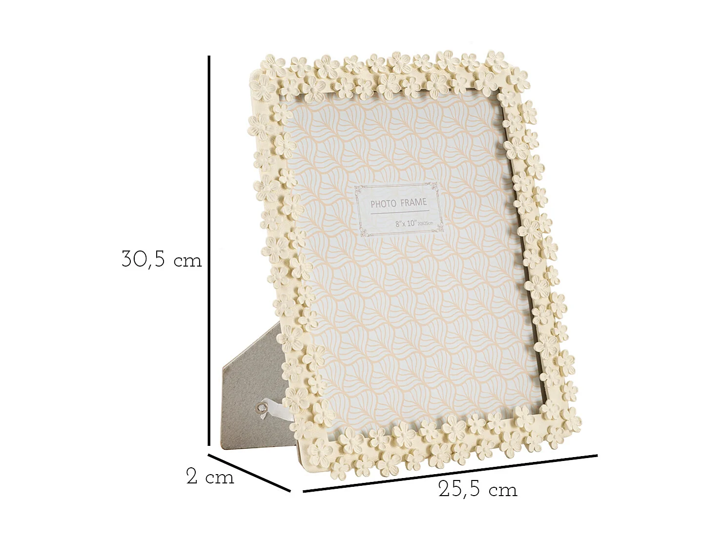 Cornice in resina beige con fiori cm 25,5x2x30,5
