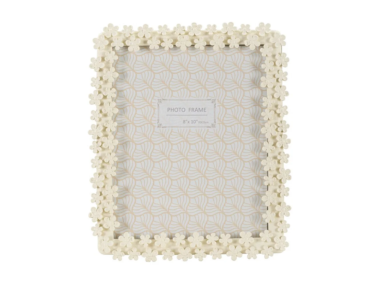 Cadre Photo Déco Fleurs "Filly" 20x25cm Crème