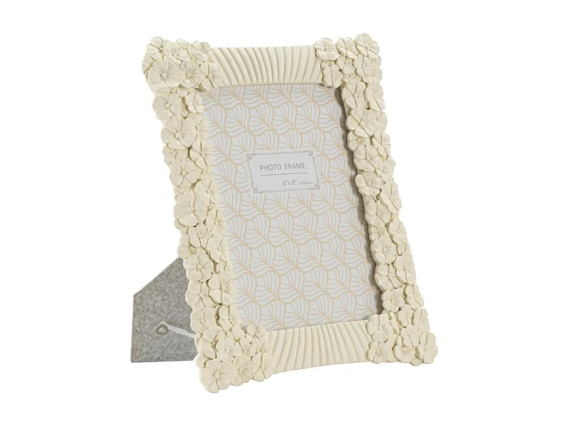 Cornice in resina beige con fiori e linee cm 22,8x2x28