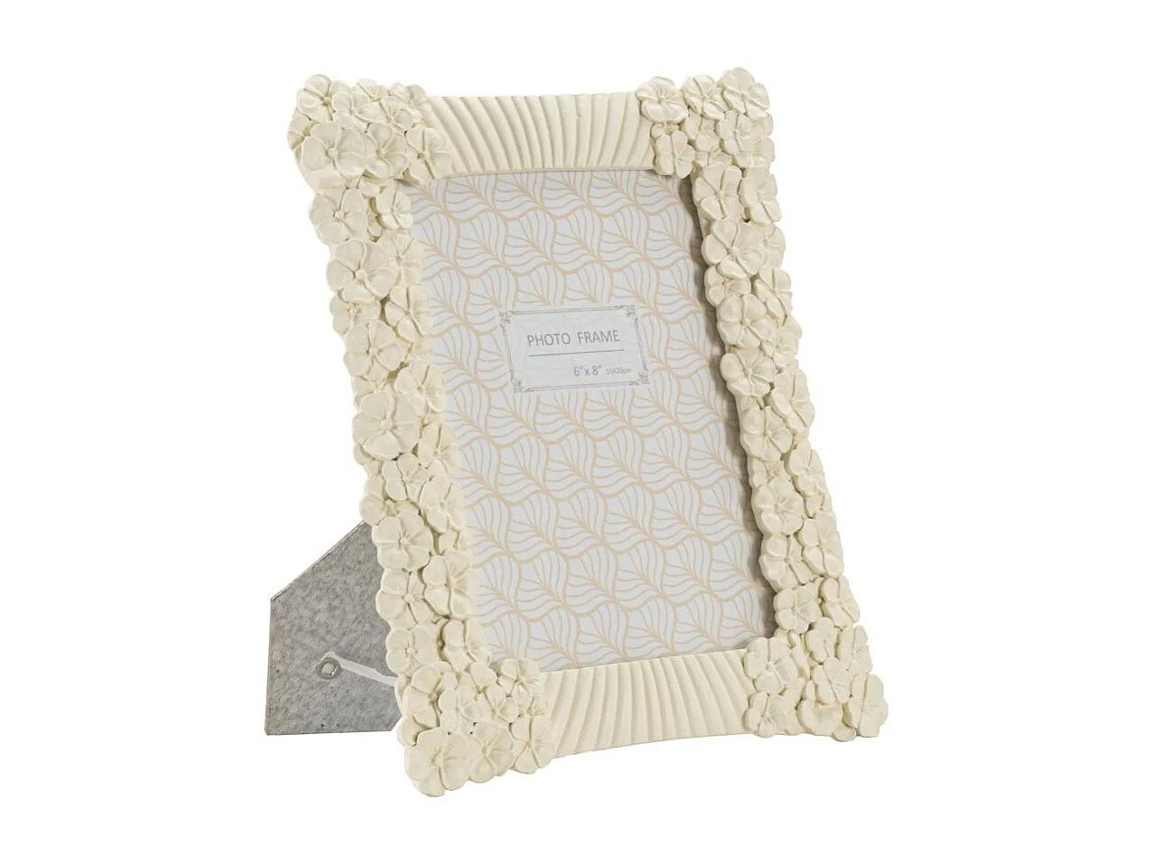 Cornice in resina beige con fiori e linee cm 22,8x2x28