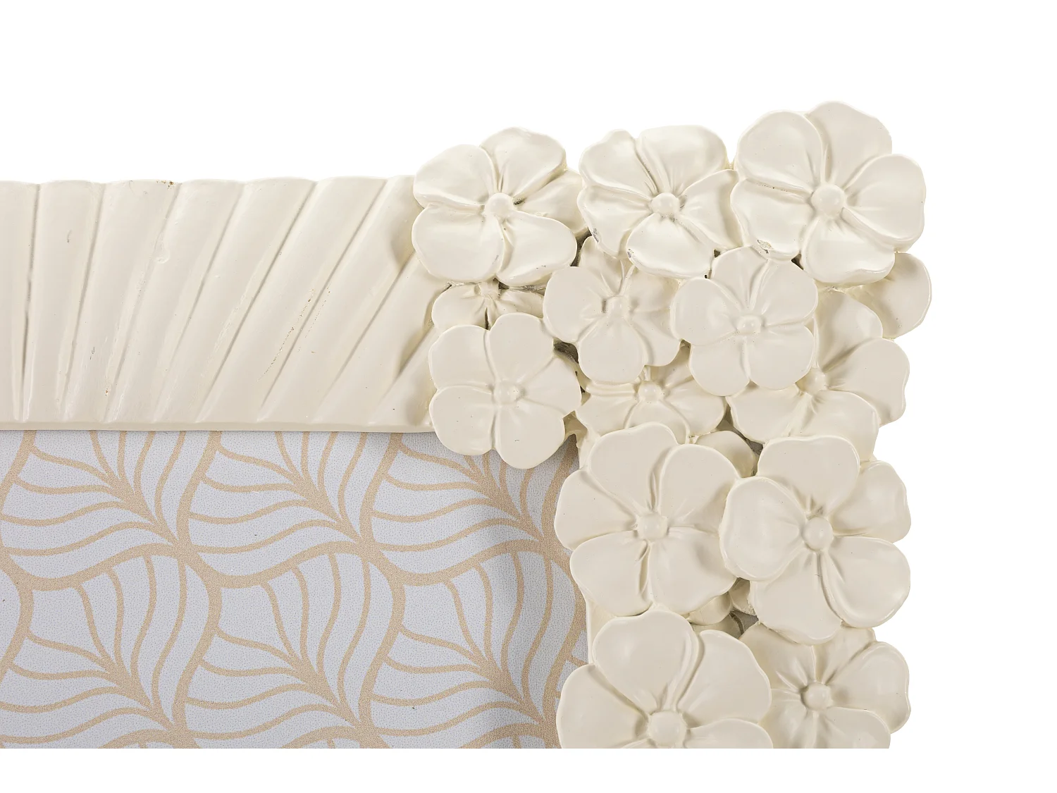 Cornice in resina beige con fiori e linee cm 22,8x2x28