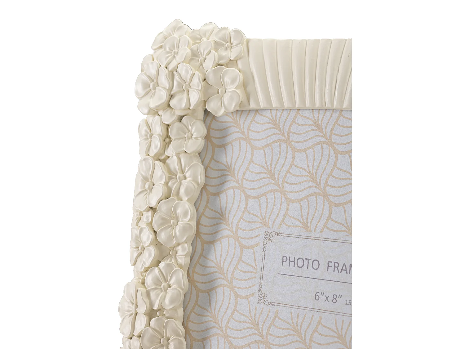 Cadre Photo Déco Fleurs "Cempalk" 15x20cm Crème