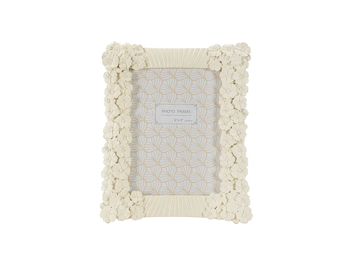 Beige harslijst met bloemen en lijnen 22,8x2x28 cm
