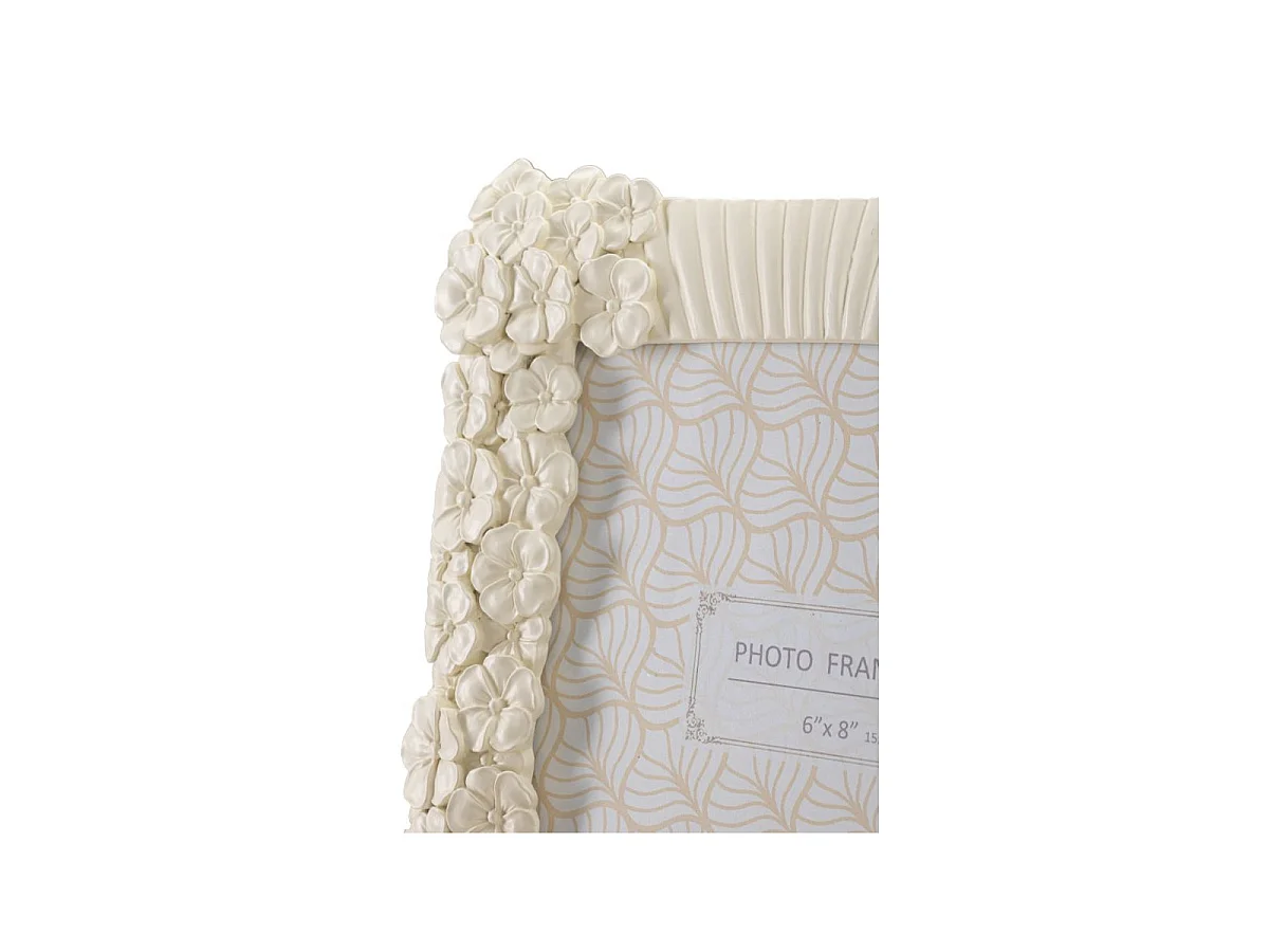 Beige harslijst met bloemen en lijnen 22,8x2x28 cm