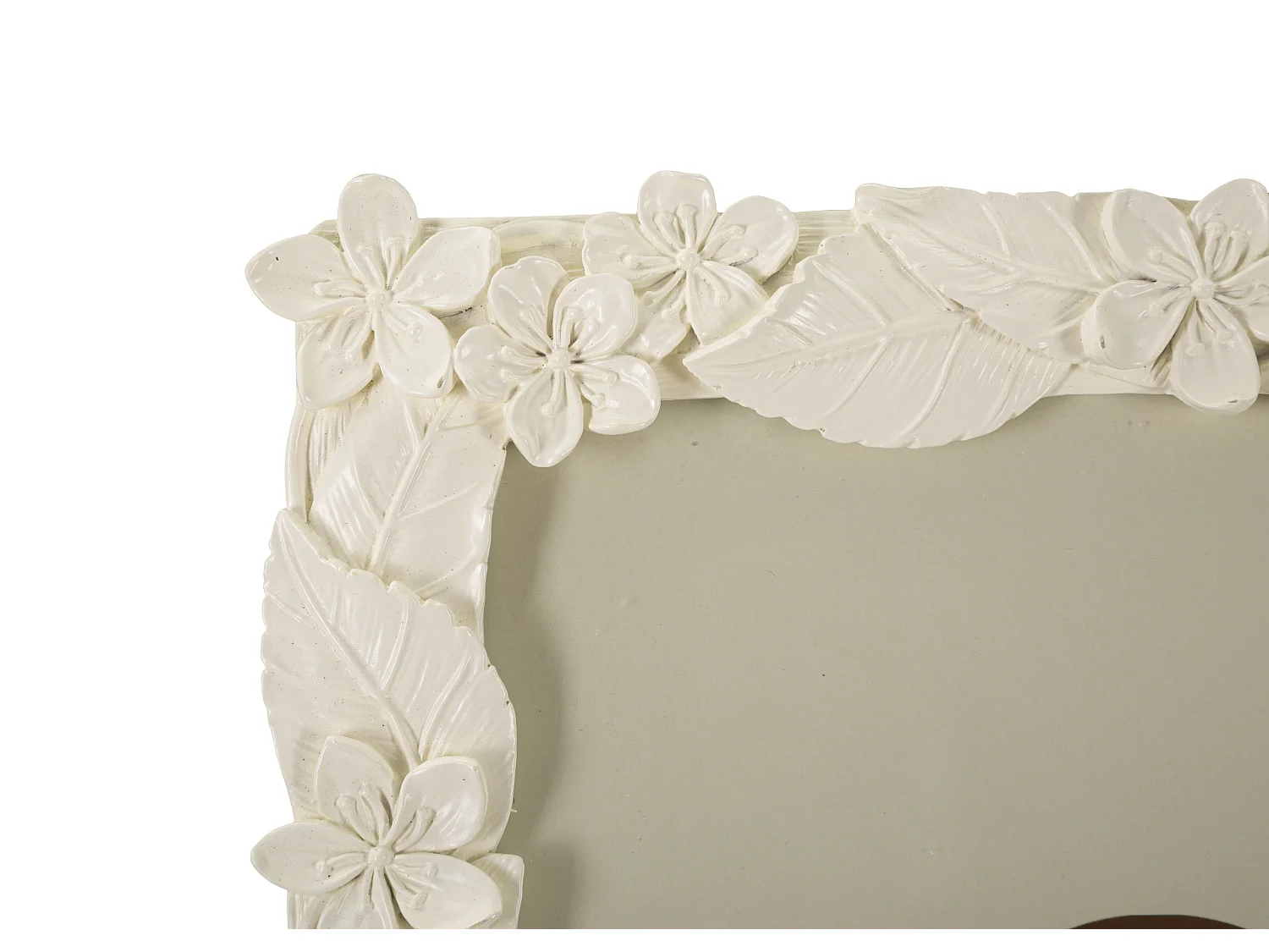 Cadre Photo Déco Fleurs "Leaf" 20x25cm Crème