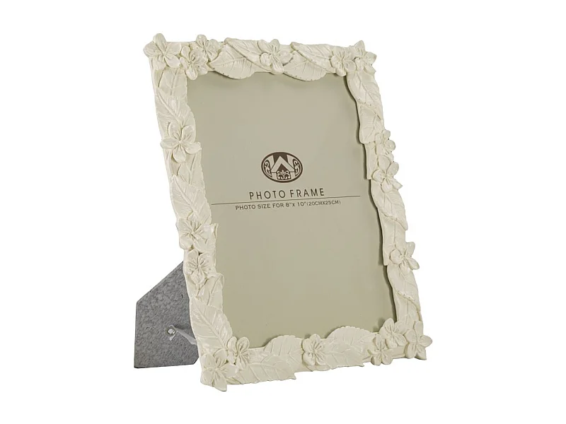 Cadre Photo Déco Fleurs "Leaf" 20x25cm Crème