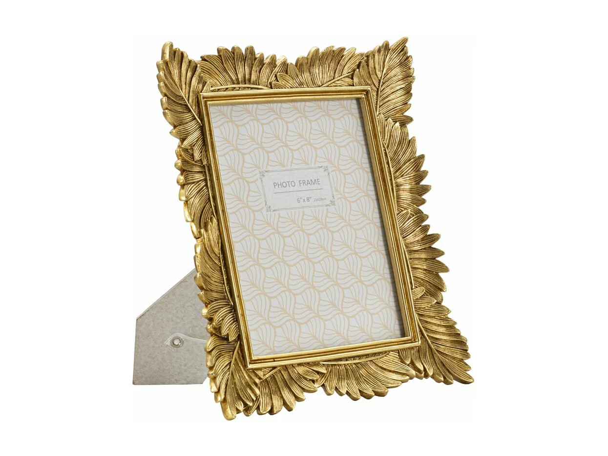 Cornice in resina dorata con foglie cm 23,5x3x28