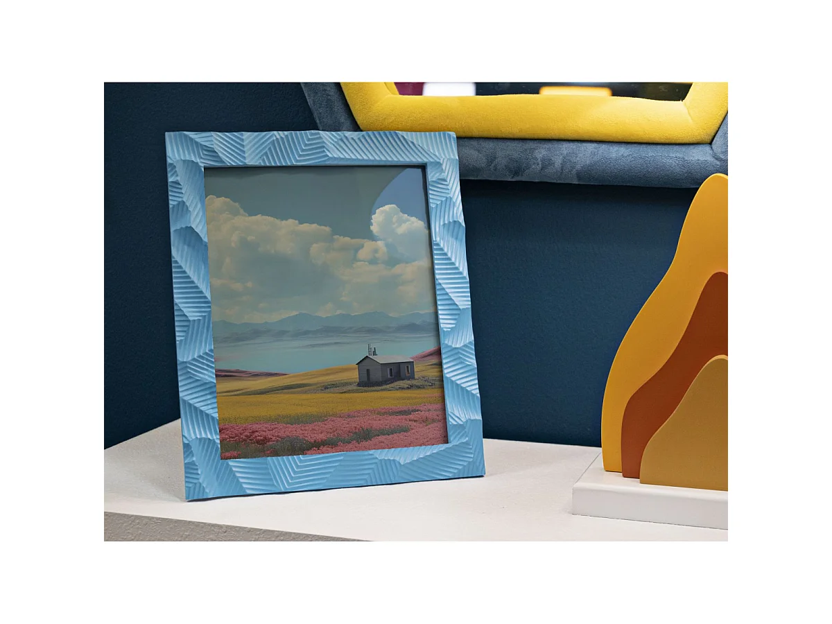 Bilderrahmen aus Kunstharz blau 25x2x30 cm