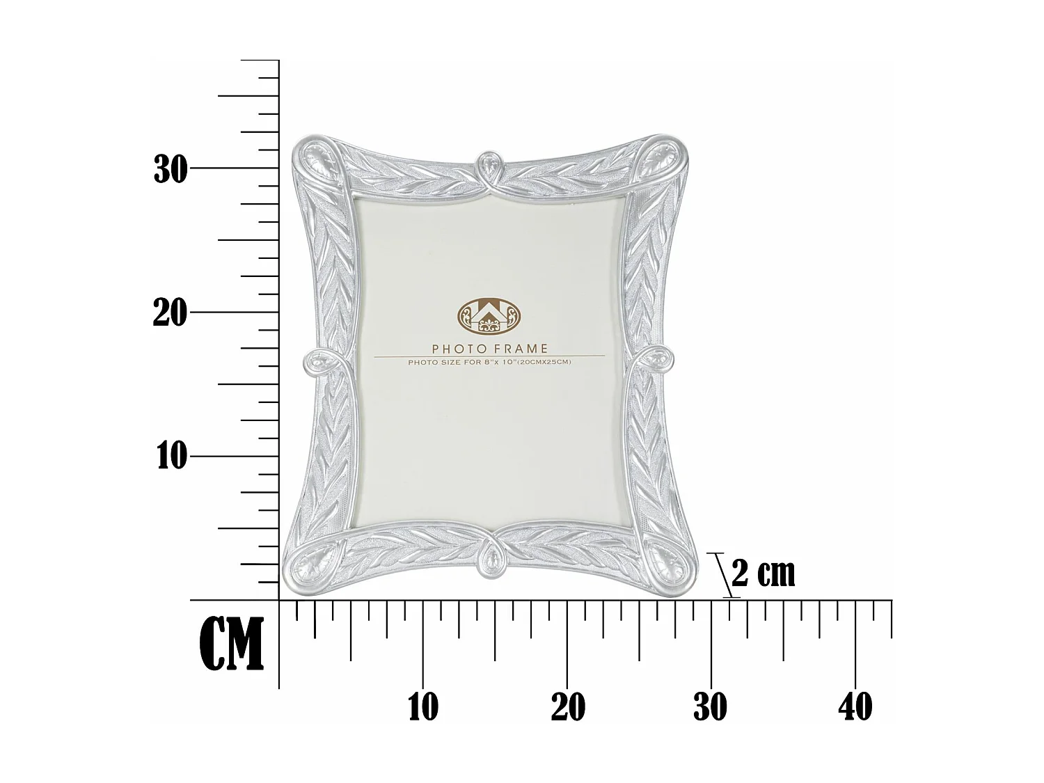 Cornice in resina argentata cm 28,2x2x33