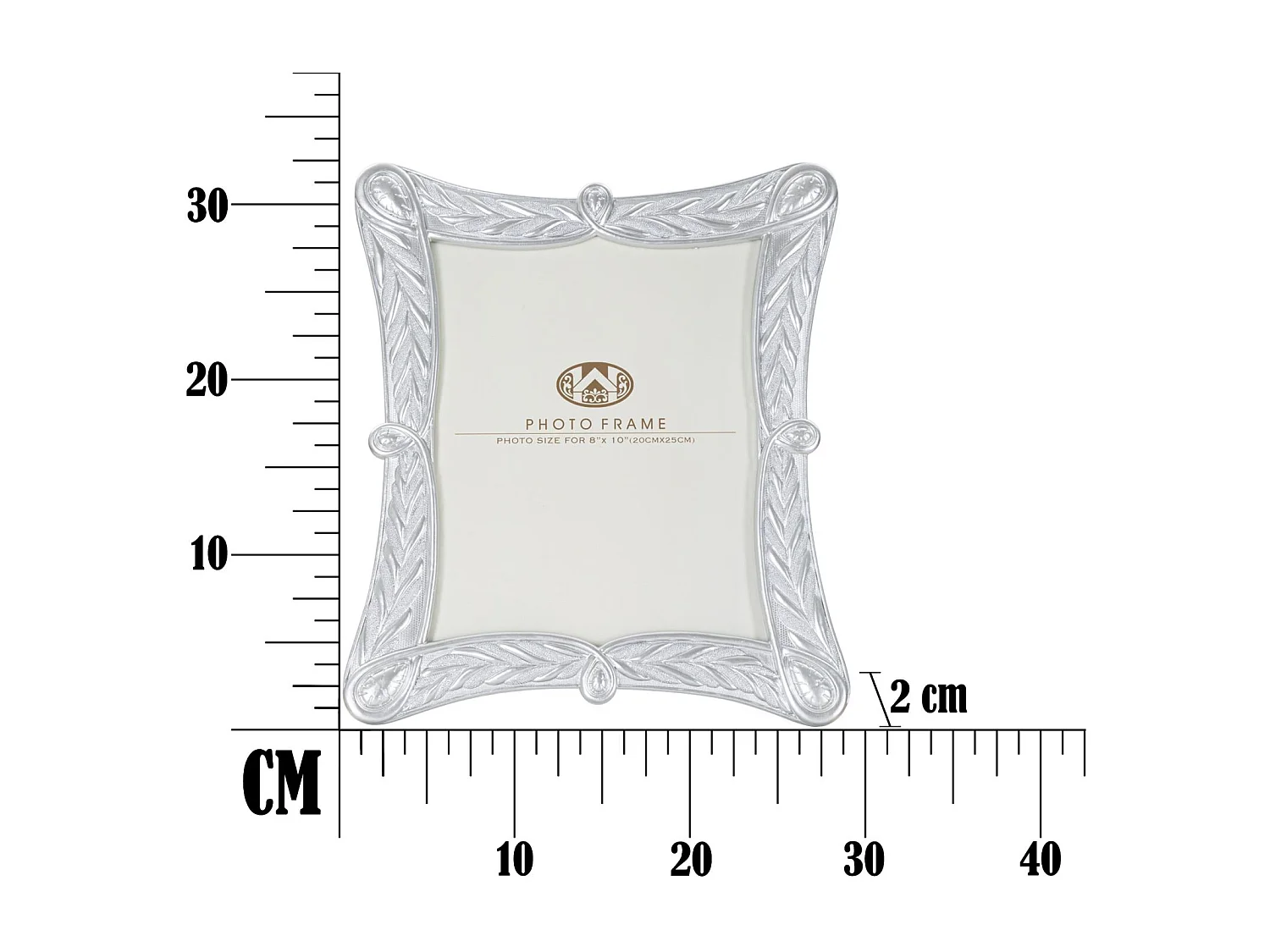 Cadre Photo Déco Végétal "X" 20x25cm Argent