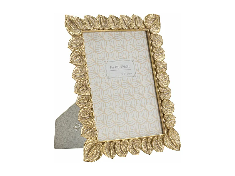 Cornice in resina dorata con fiori cm 20,5x2x26