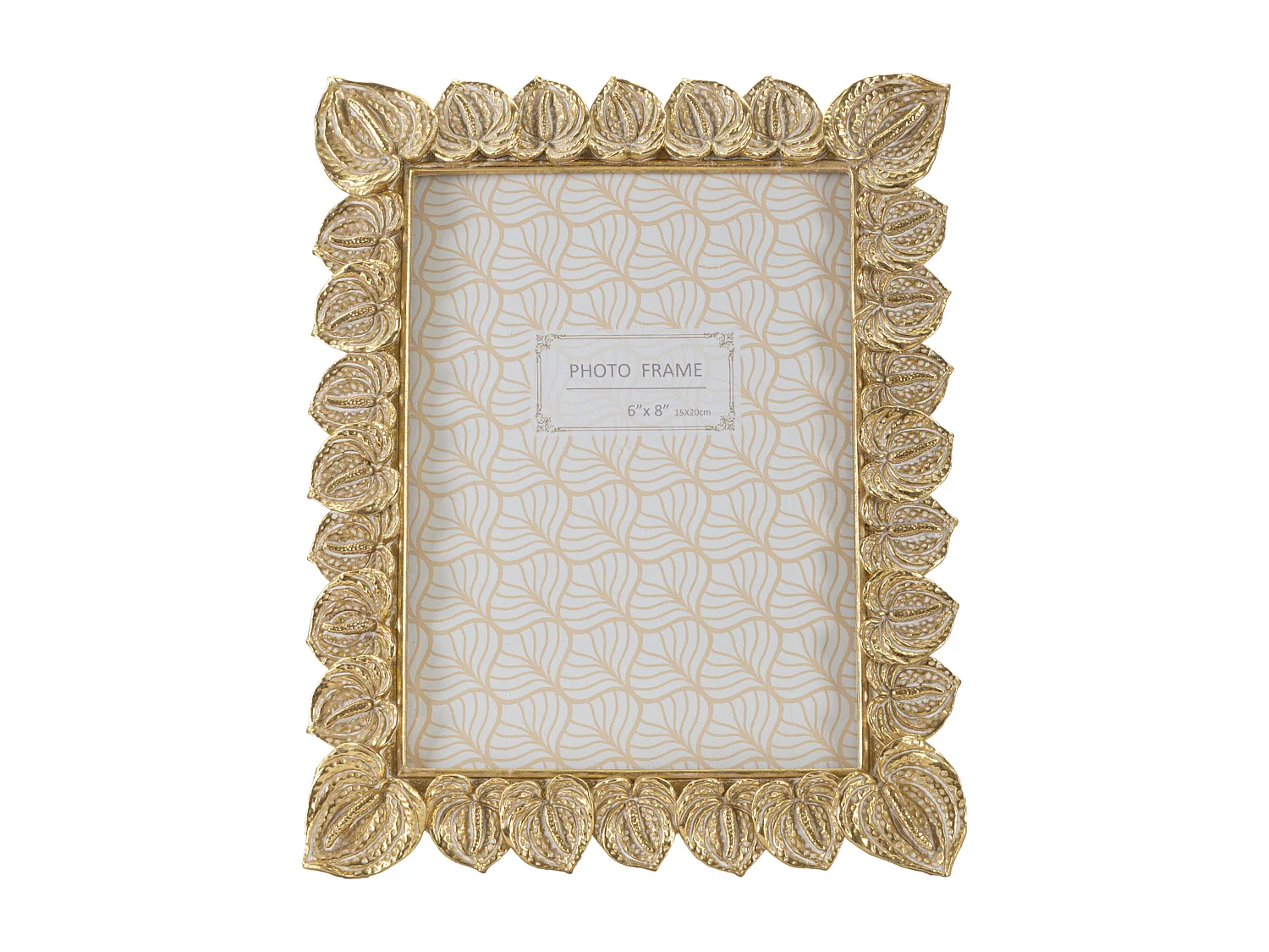 Cornice in resina dorata con fiori cm 20,5x2x26