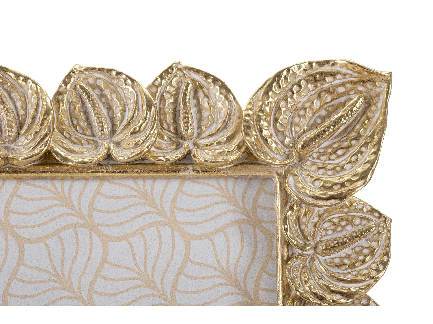 Cornice in resina dorata con fiori cm 20,5x2x26