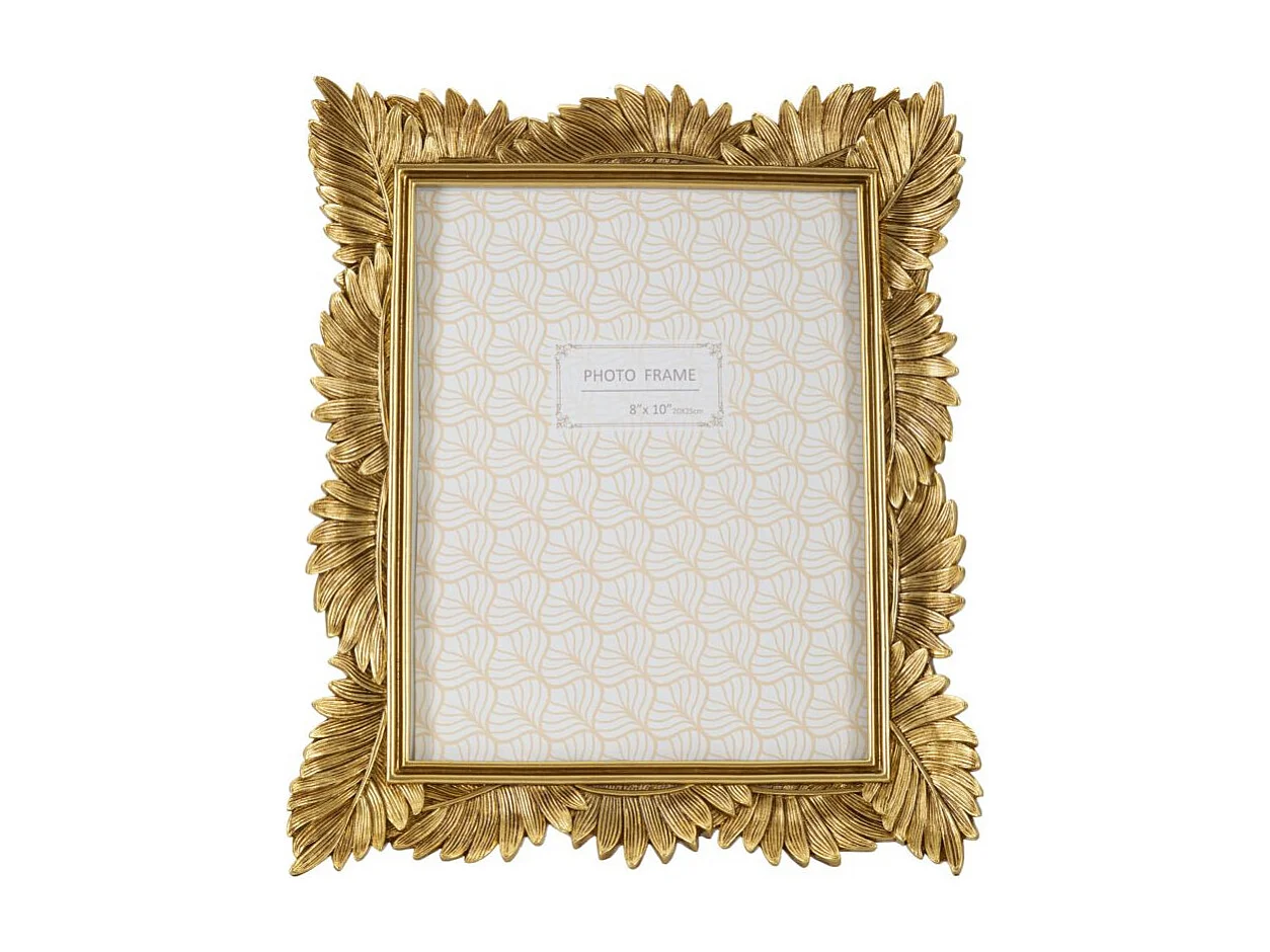 Cadre Photo Déco Feuille "Olly" 20x25cm Or