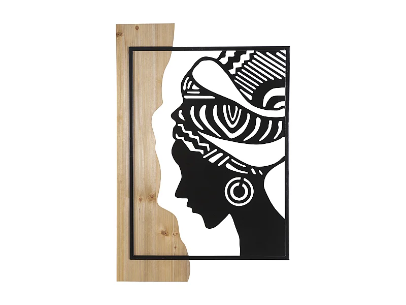 Pannello decorativo 3D in metallo nero profilo cm 53x2x80