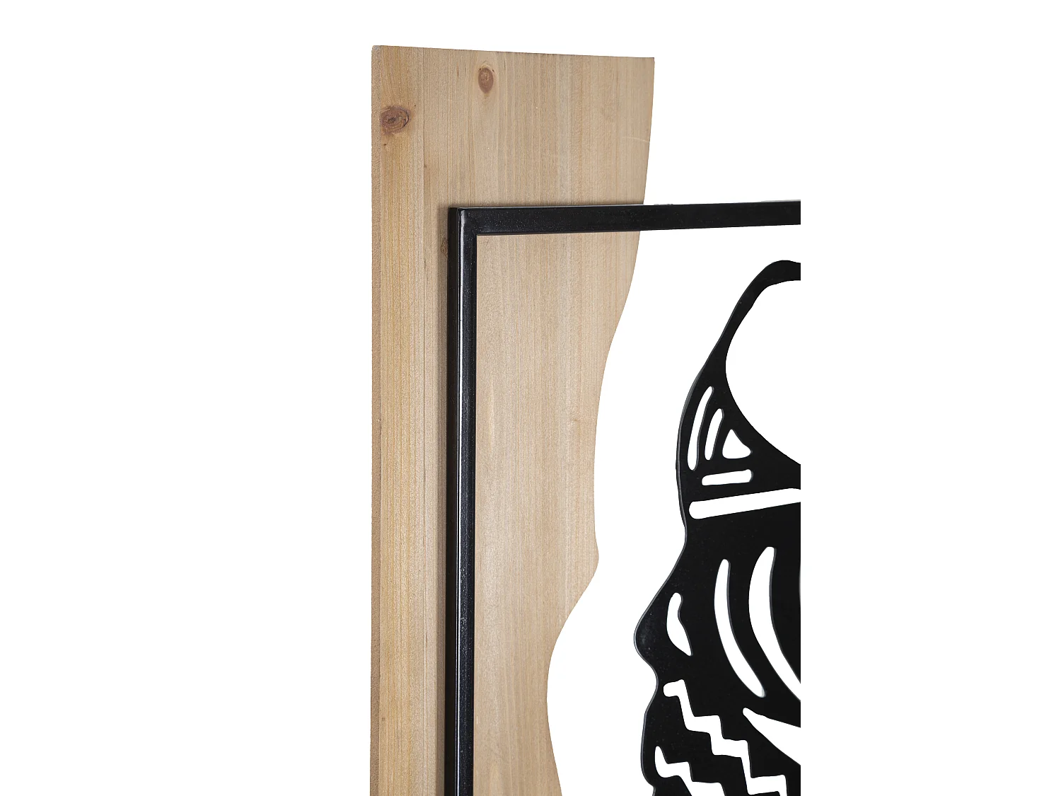 Décoration Murale Encadrée "Tribal" 80cm Noir & Naturel