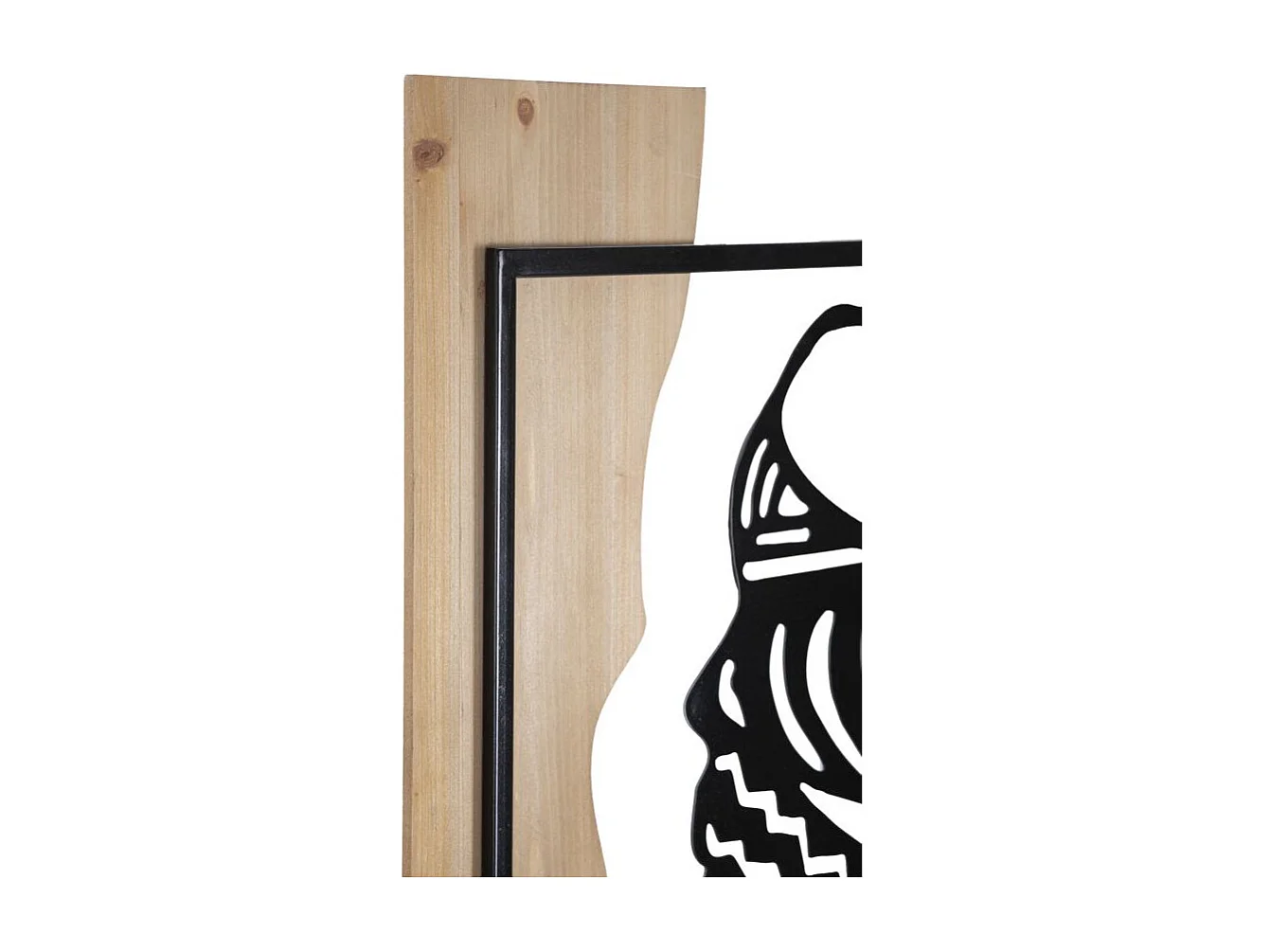 Décoration Murale Encadrée "Tribal" 80cm Noir & Naturel