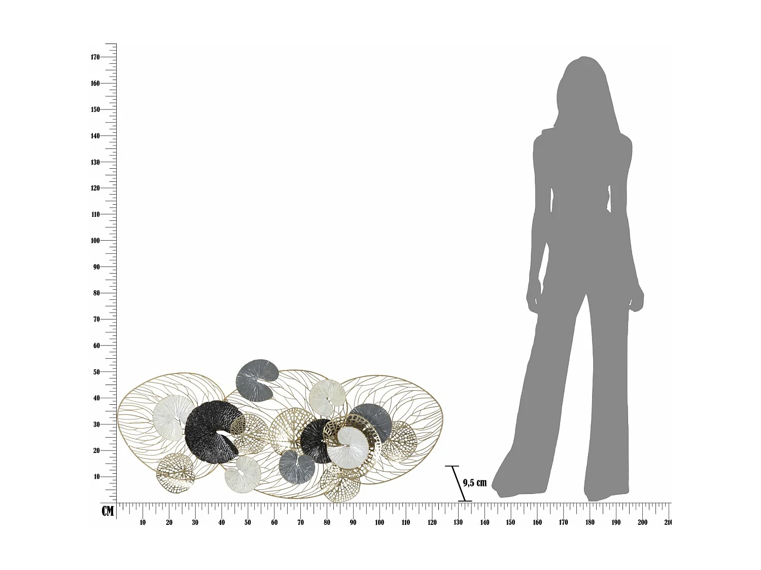 Décoration Murale en Métal "Luxy" 124cm Multicolore