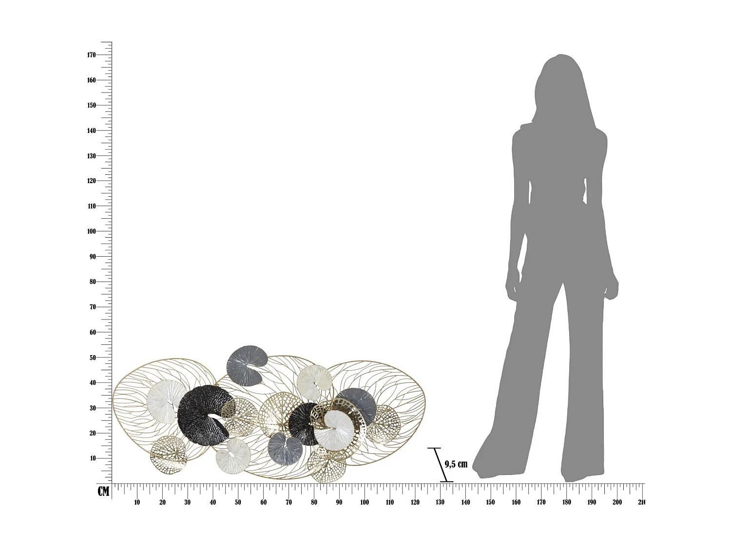 Décoration Murale en Métal "Luxy" 124cm Multicolore