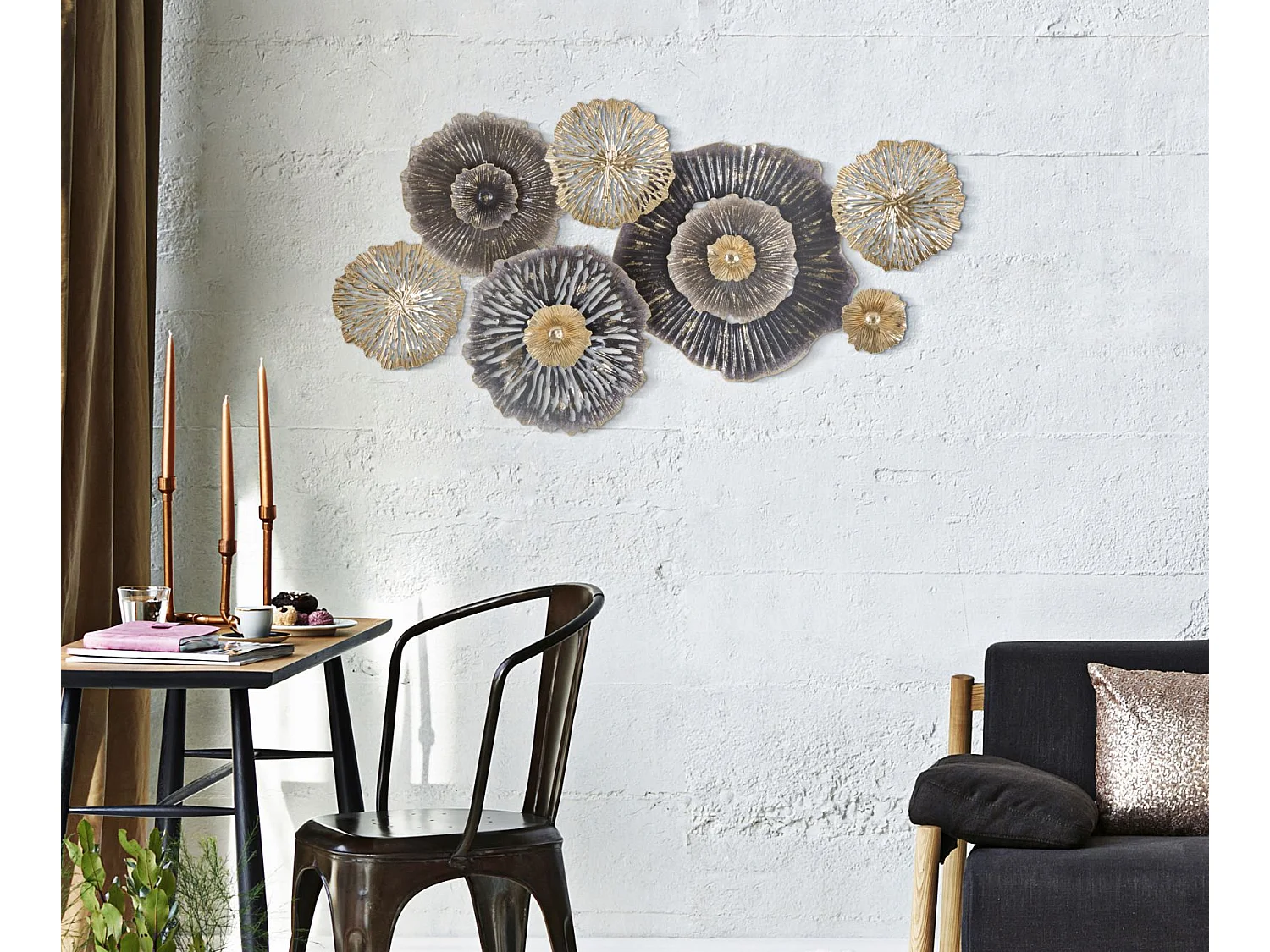 Décoration Murale en Métal "Browny" 96cm Multicolore