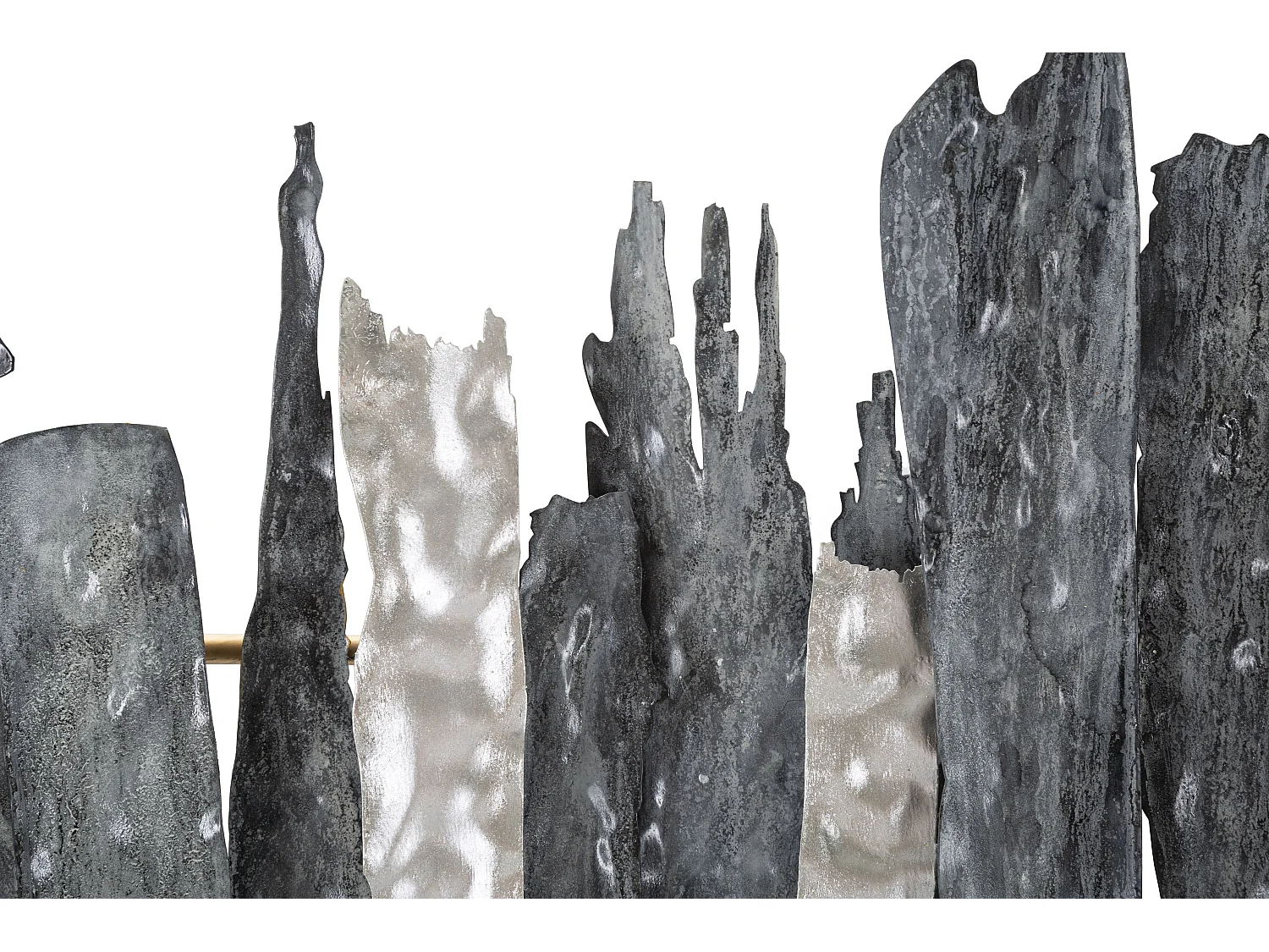 3D abstract decoratief paneel in veelkleurig metaal, 122,6 x 6,4 x 63 cm