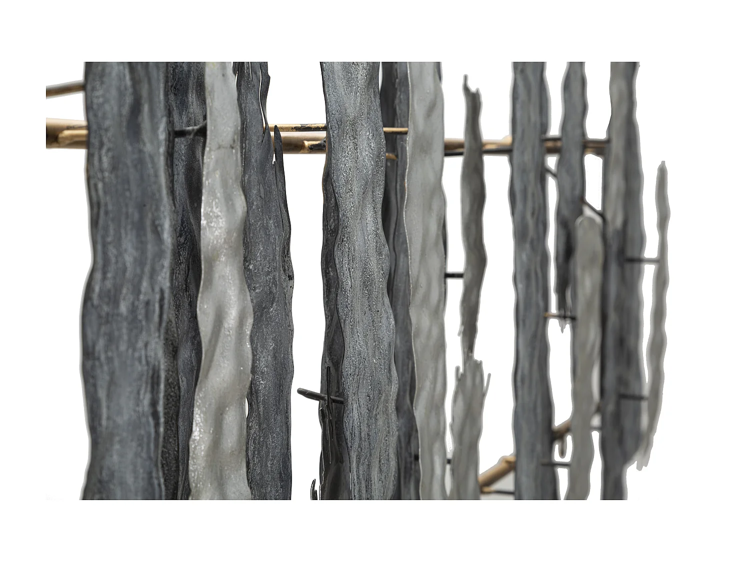 3D abstract decoratief paneel in veelkleurig metaal, 122,6 x 6,4 x 63 cm