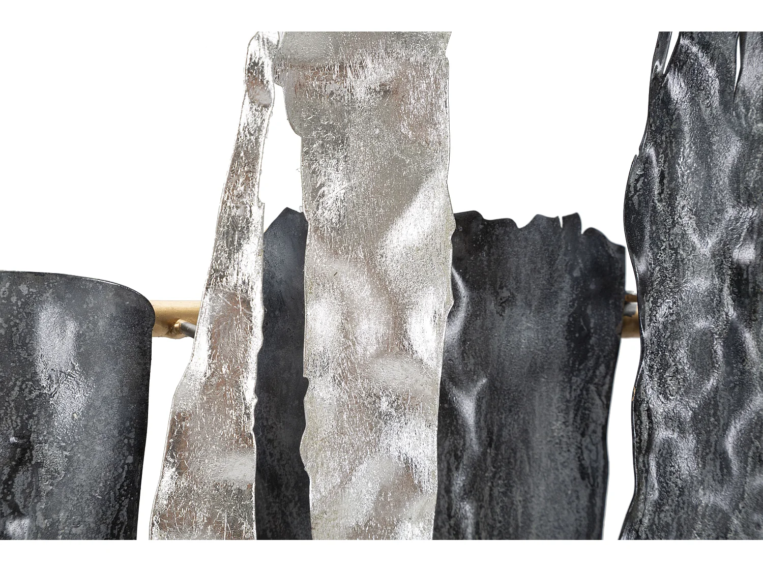 3D abstract decoratief paneel in veelkleurig metaal, 122,6 x 6,4 x 63 cm