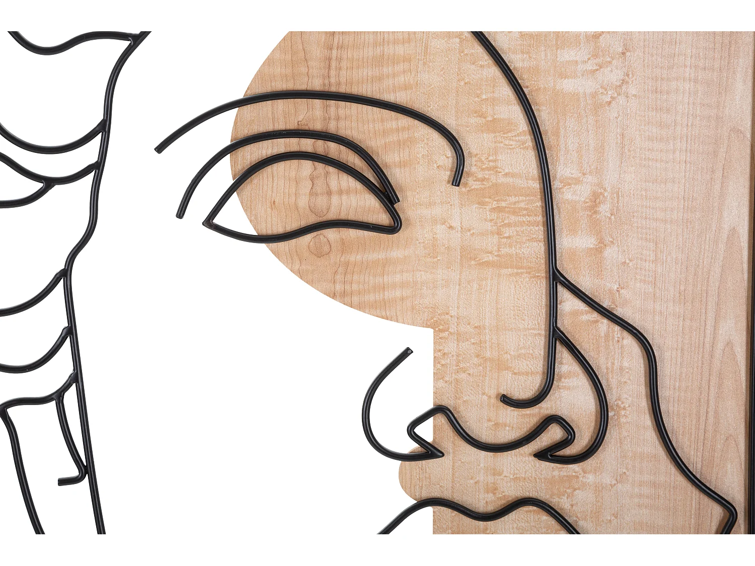 Décoration Murale Encadrée "David Face" 80cm Naturel & Noir