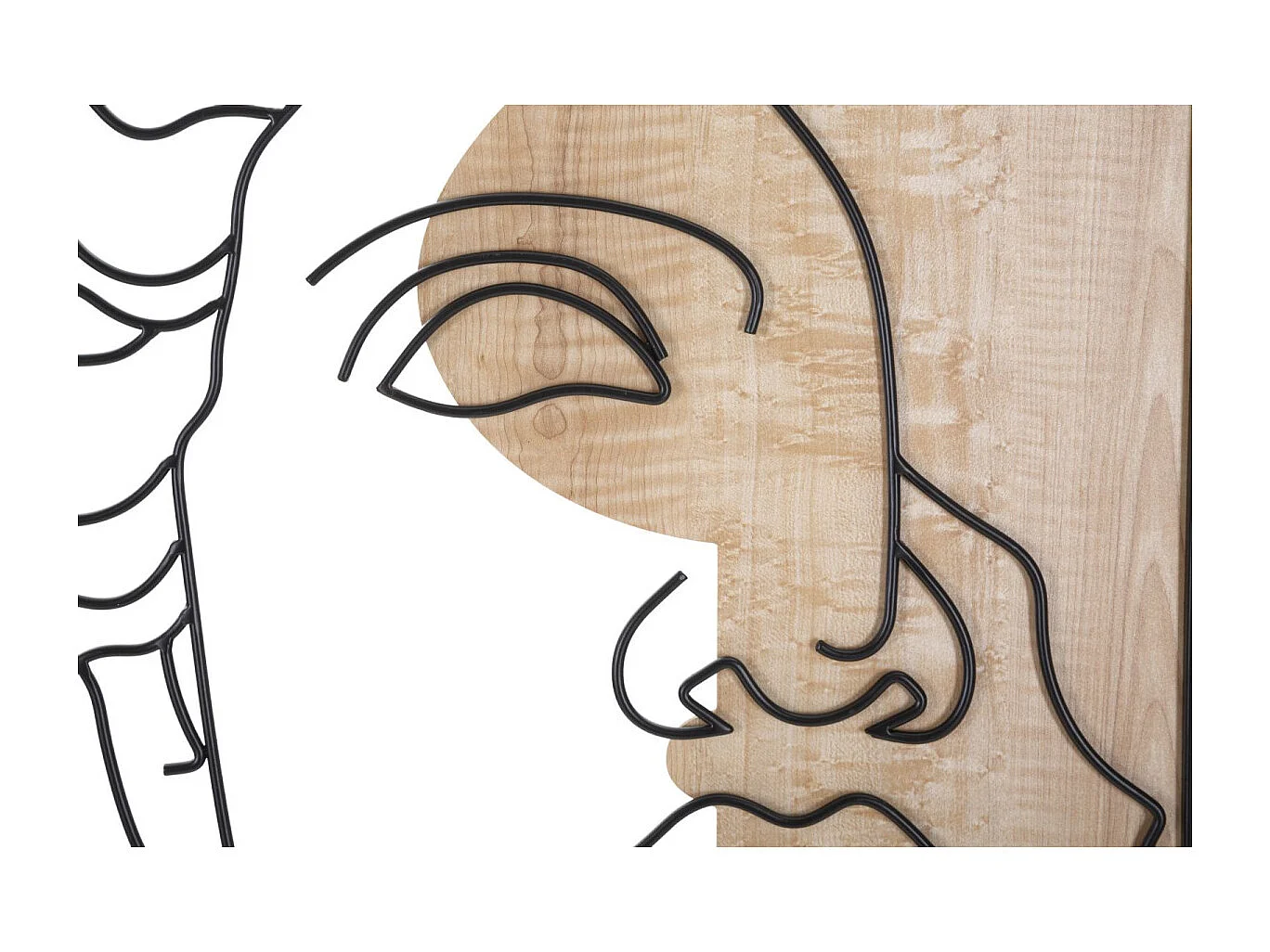 Décoration Murale Encadrée "David Face" 80cm Naturel & Noir