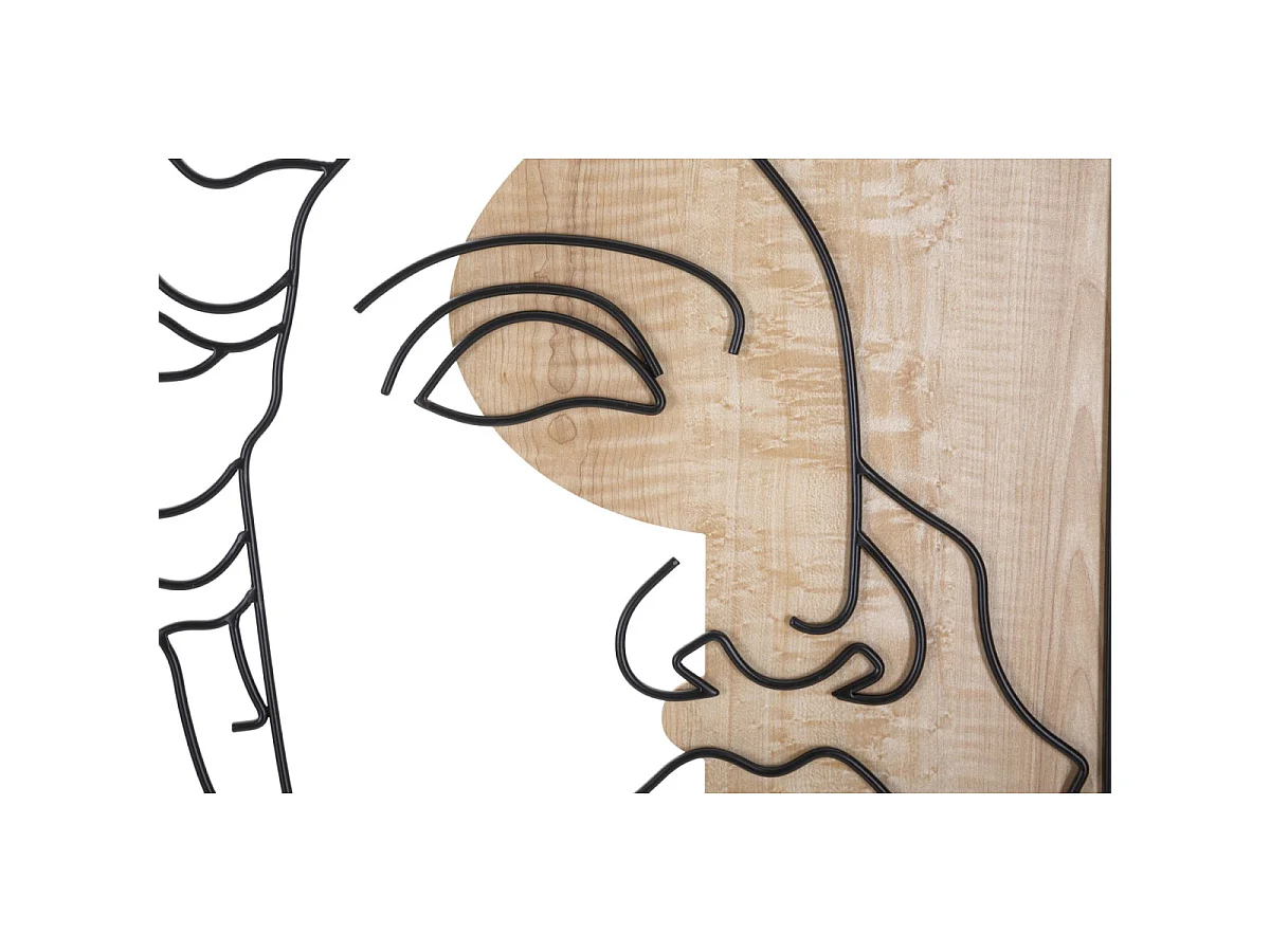 3D-Dekopaneel aus Holz schwarz Gesicht 50x2x80 cm