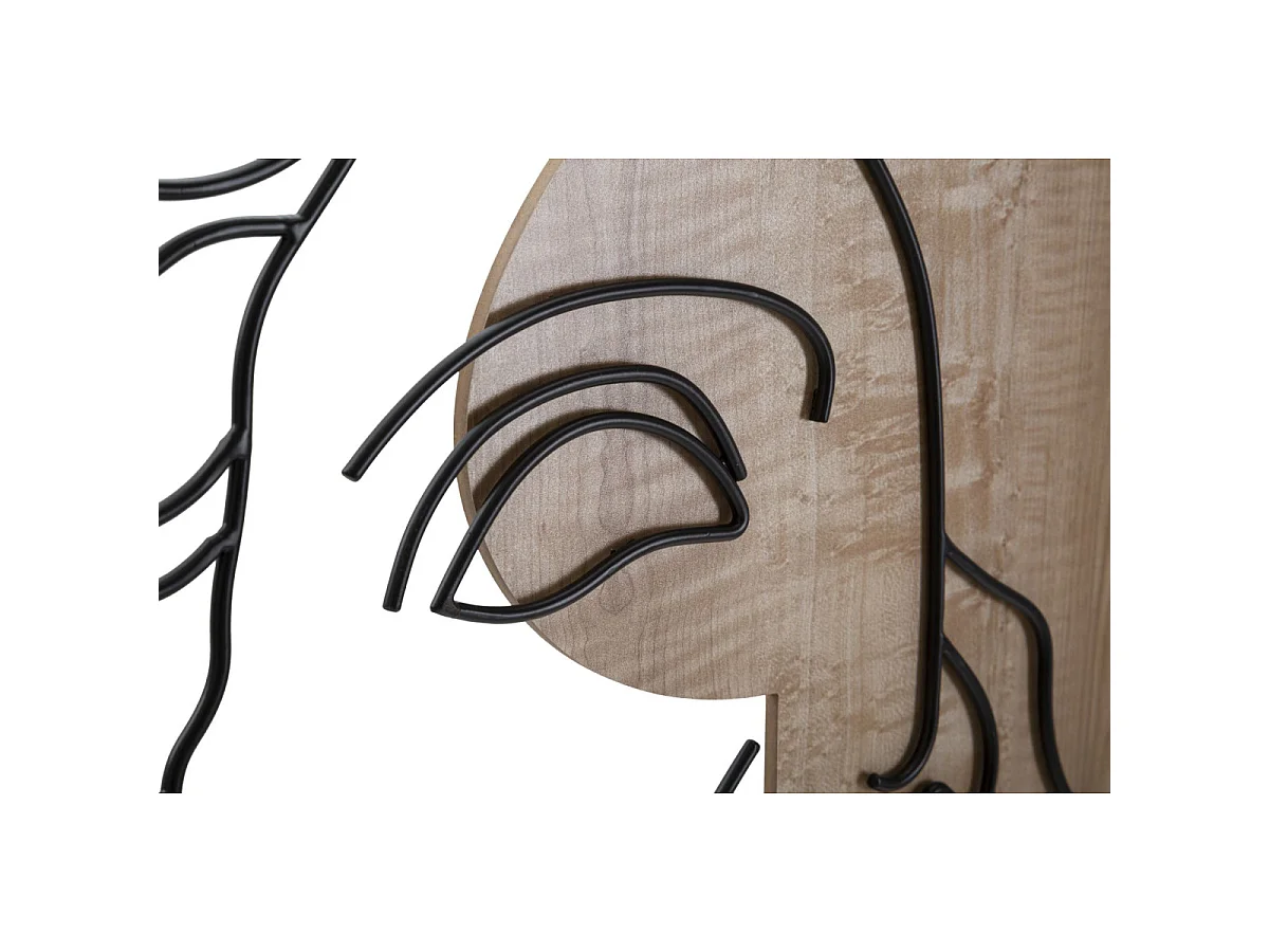 3D-Dekopaneel aus Holz schwarz Gesicht 50x2x80 cm