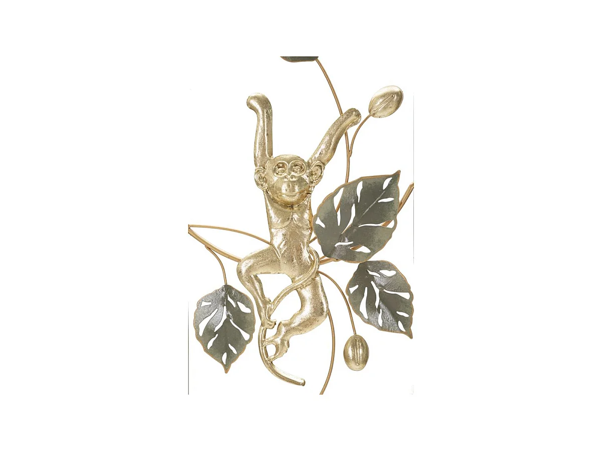 3D-Dekopaneel Affe aus Metall goldfarben 28,6x3,8x74,3 cm