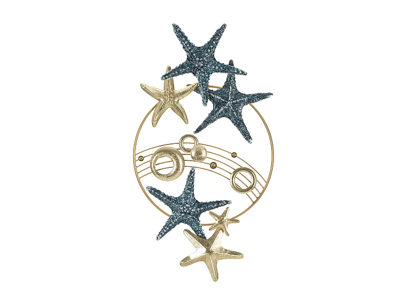 Pannello decorativo 3D mare in metallo multicolore cm 90,8x3,8x50,2