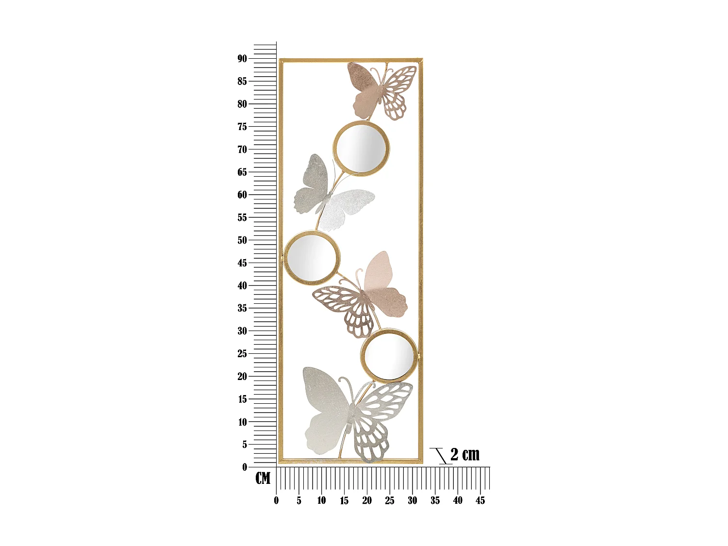 Décoration Murale Encadrée 3 Miroirs "Buttys" 90cm Multicolore