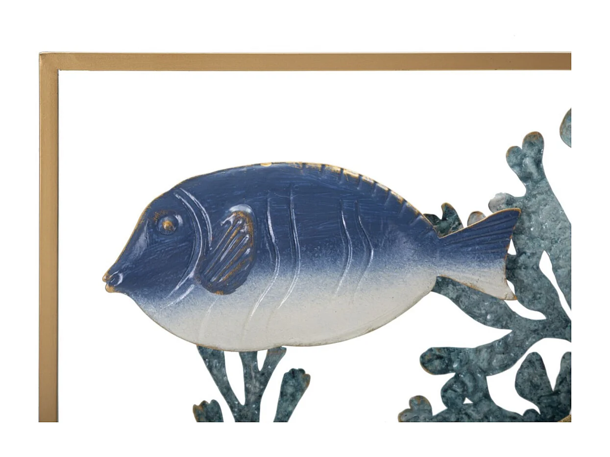 Déco Murale Encadrée en Métal "Fish" 50cm Multicolore
