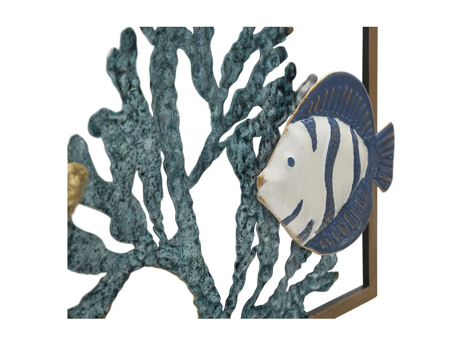 Déco Murale Encadrée en Métal "Fish" 50cm Multicolore