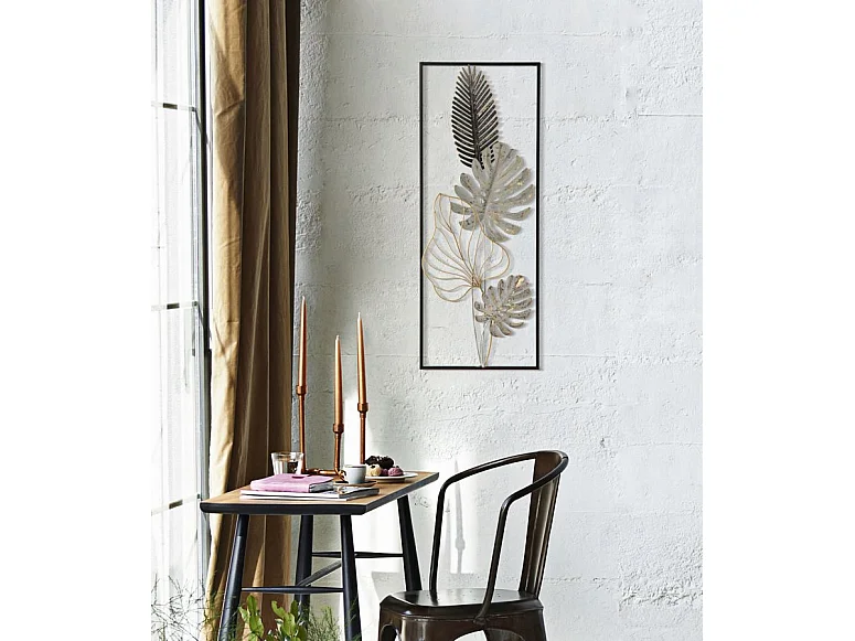 Décoration Murale Encadrée en Métal "Plam" 74cm Multicolore