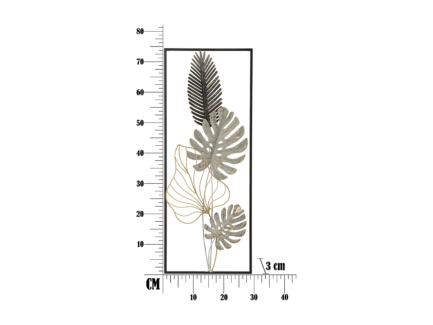 Décoration Murale Encadrée en Métal "Plam" 74cm Multicolore