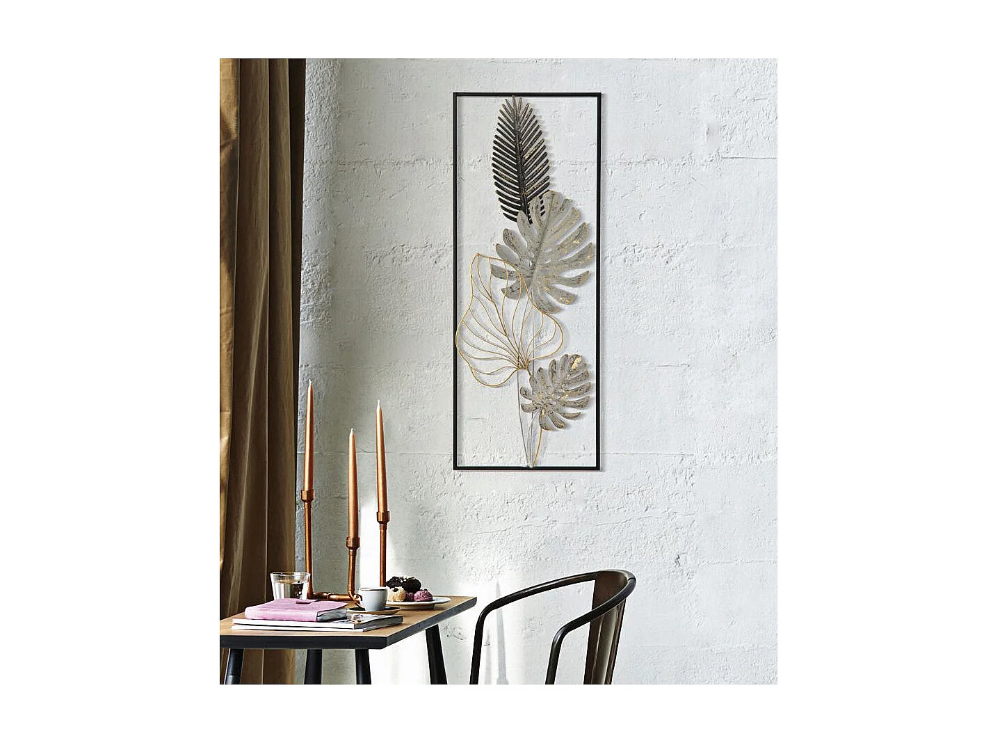 Décoration Murale Encadrée en Métal "Plam" 74cm Multicolore