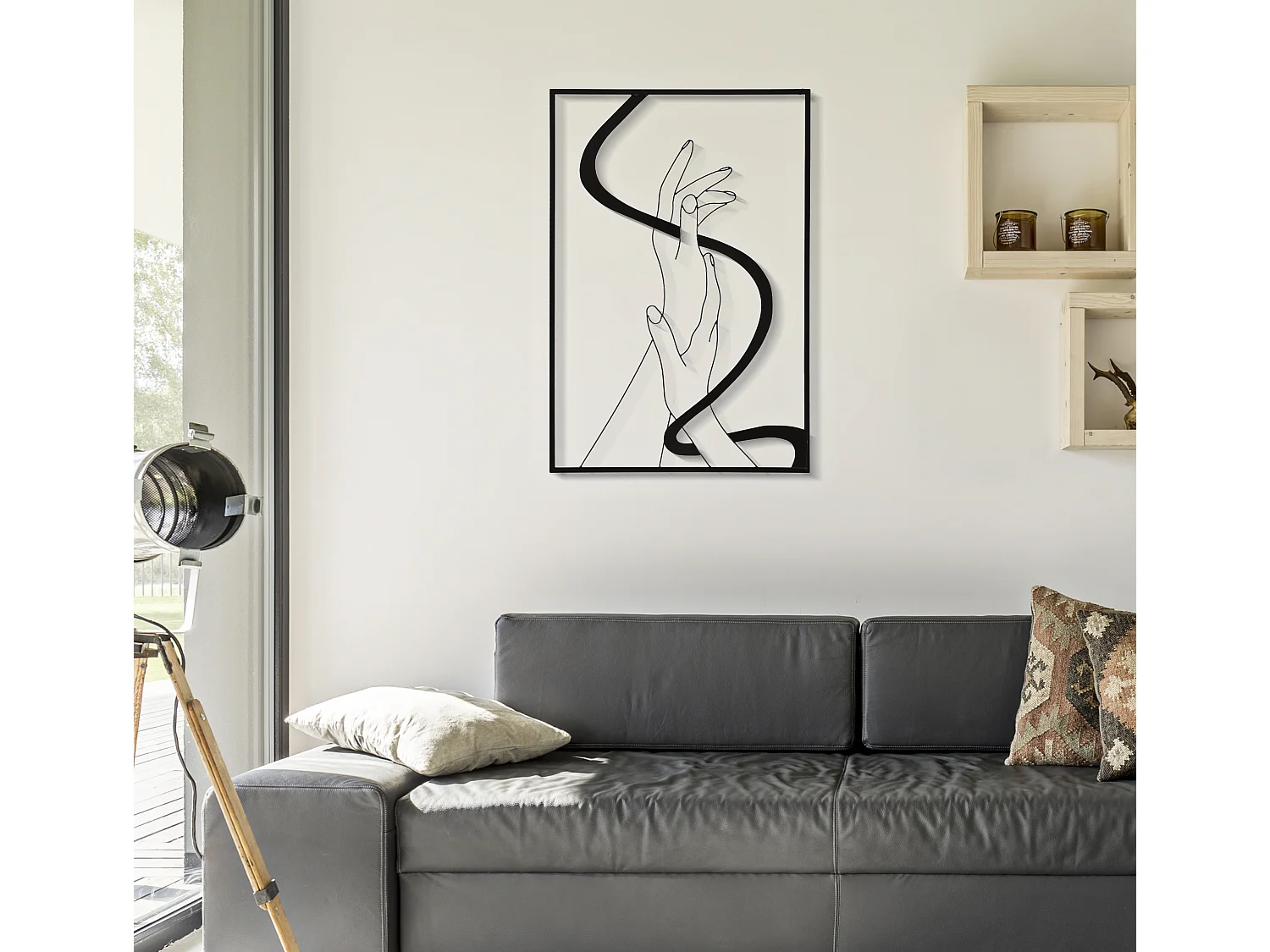 Panneau décoratif 3D en métal noir mani cm 60x1x90