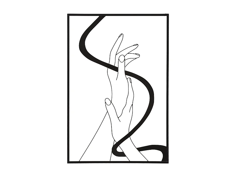 Panneau décoratif 3D en métal noir mani cm 60x1x90