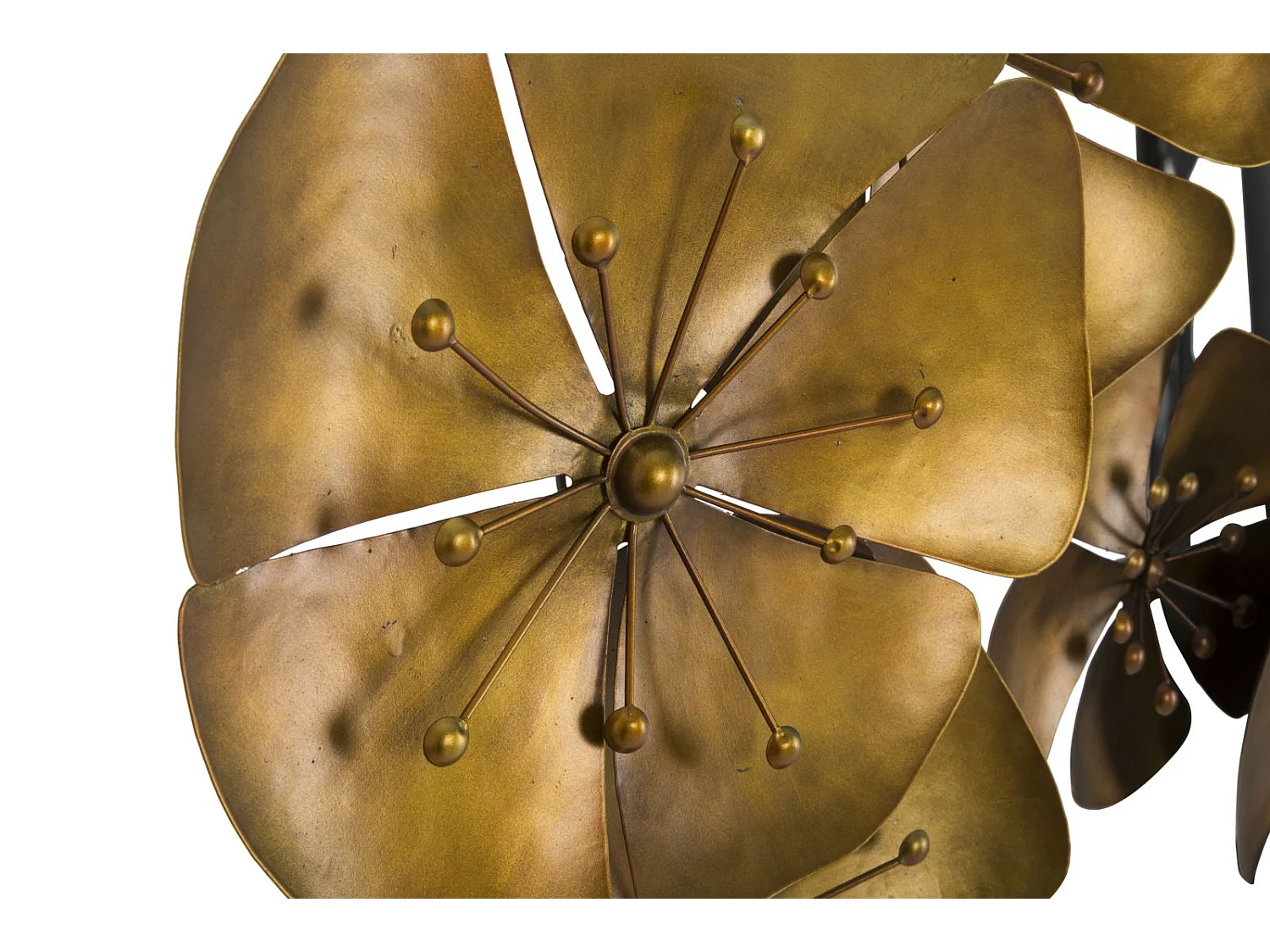 Décoration Murale en Métal "Fleur" 80cm Or