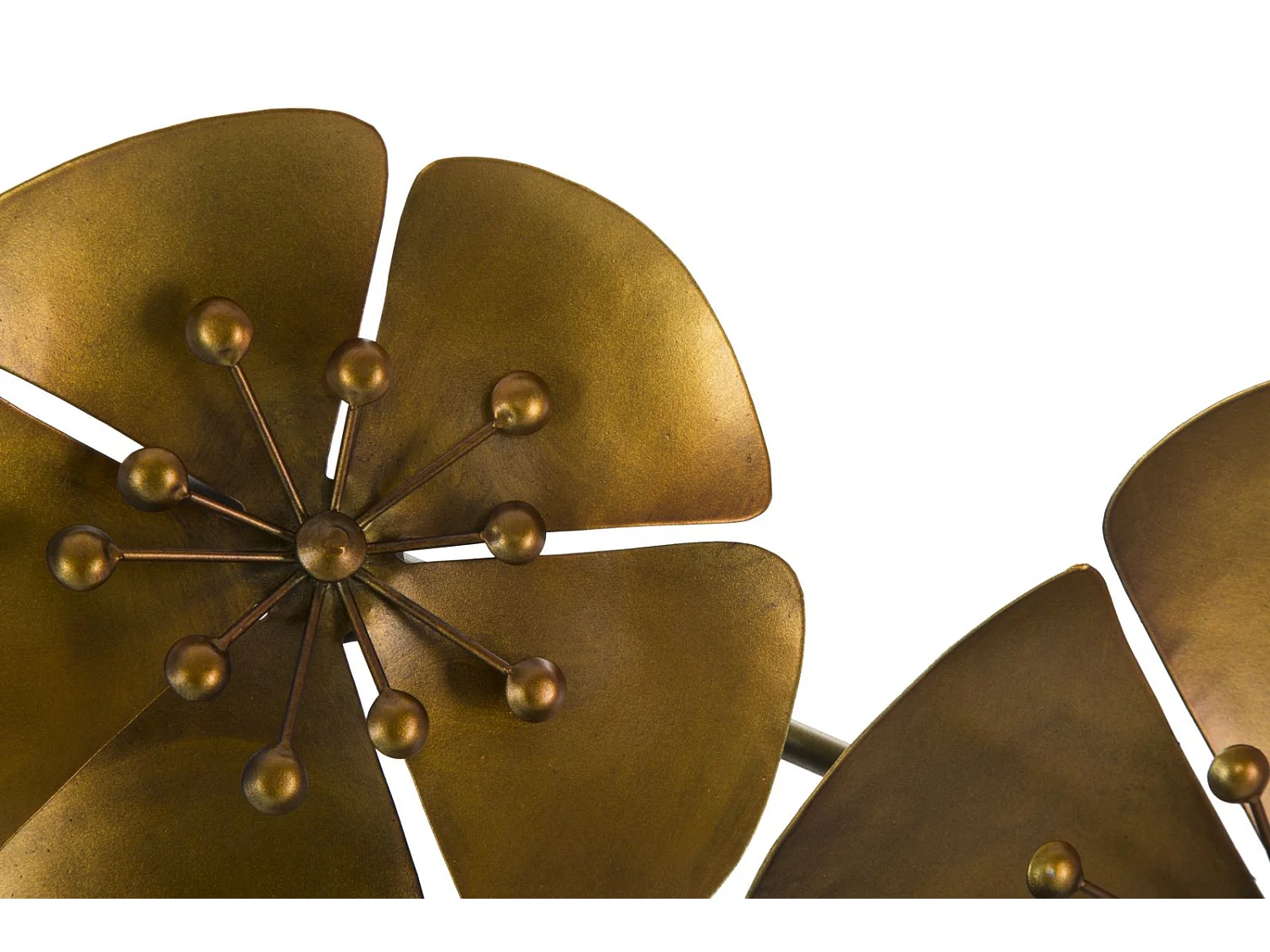 Décoration Murale en Métal "Fleur" 80cm Or