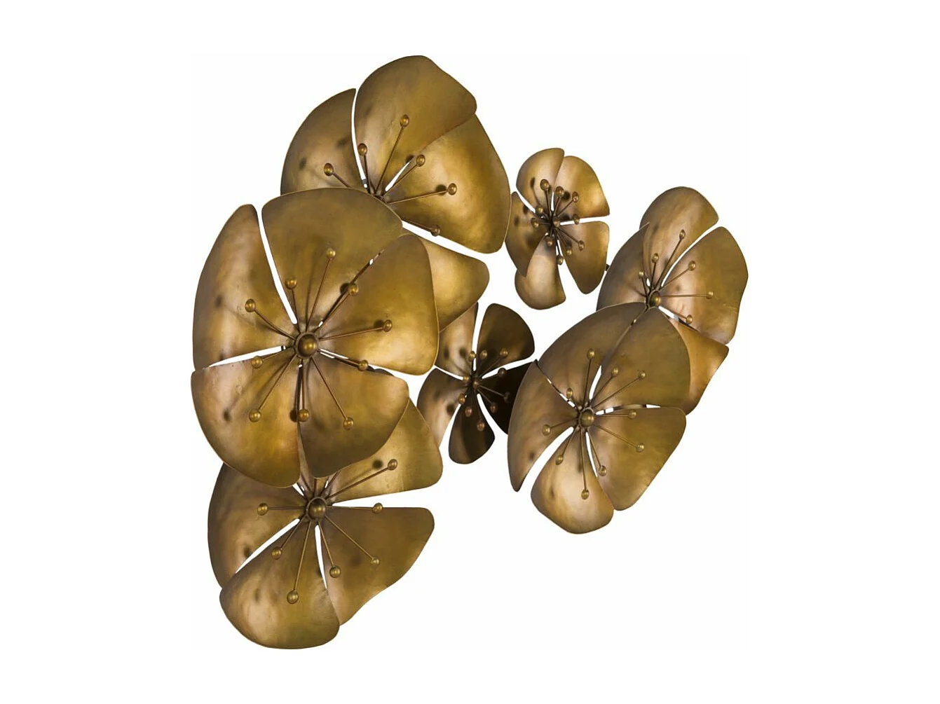 Décoration Murale en Métal "Fleur" 80cm Or