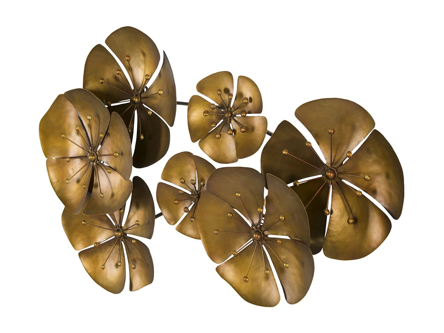 Décoration Murale en Métal "Fleur" 80cm Or