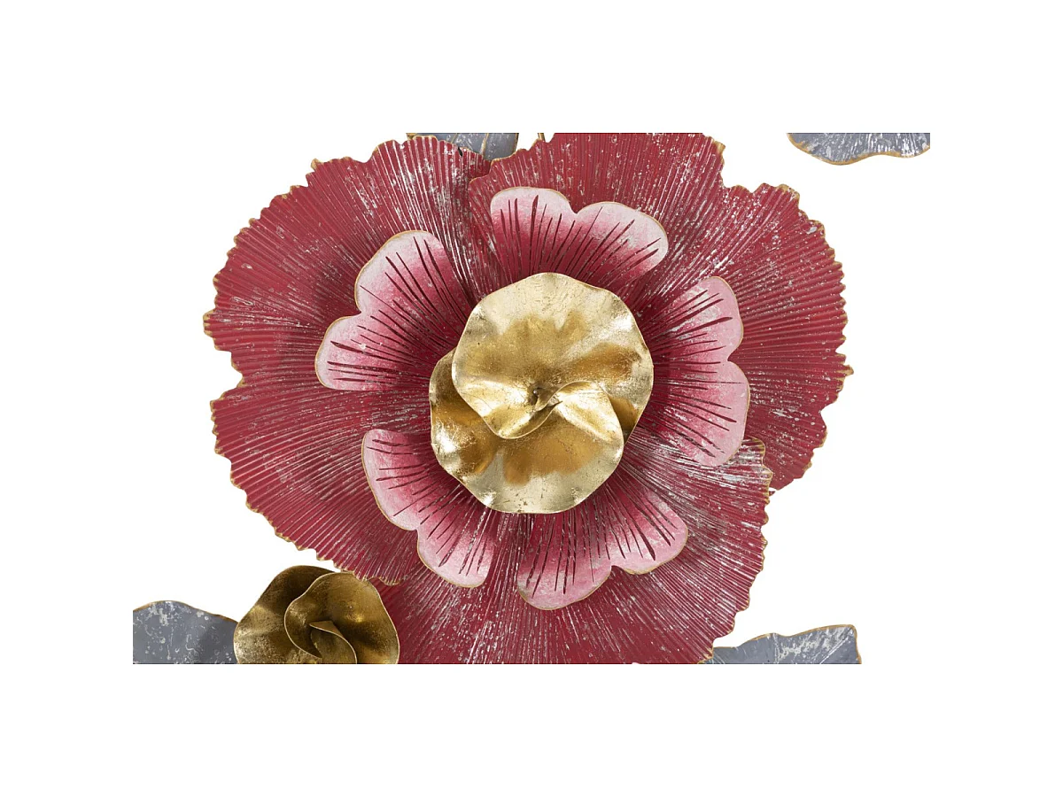 3D-Dekopaneel Blumen aus Metall mehrfarbig 61,6x9,5x111,8 cm