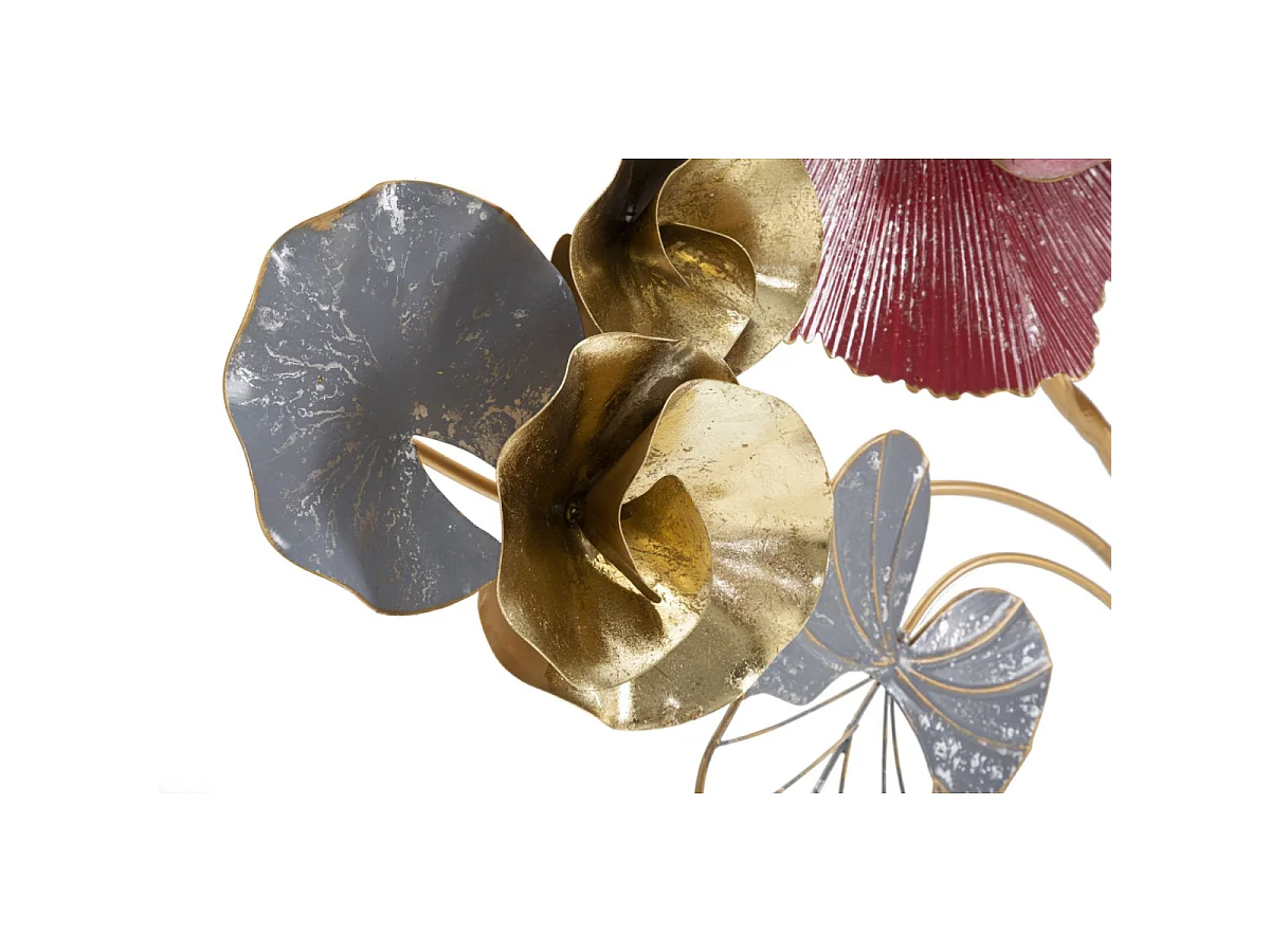 3D-Dekopaneel Blumen aus Metall mehrfarbig 61,6x9,5x111,8 cm