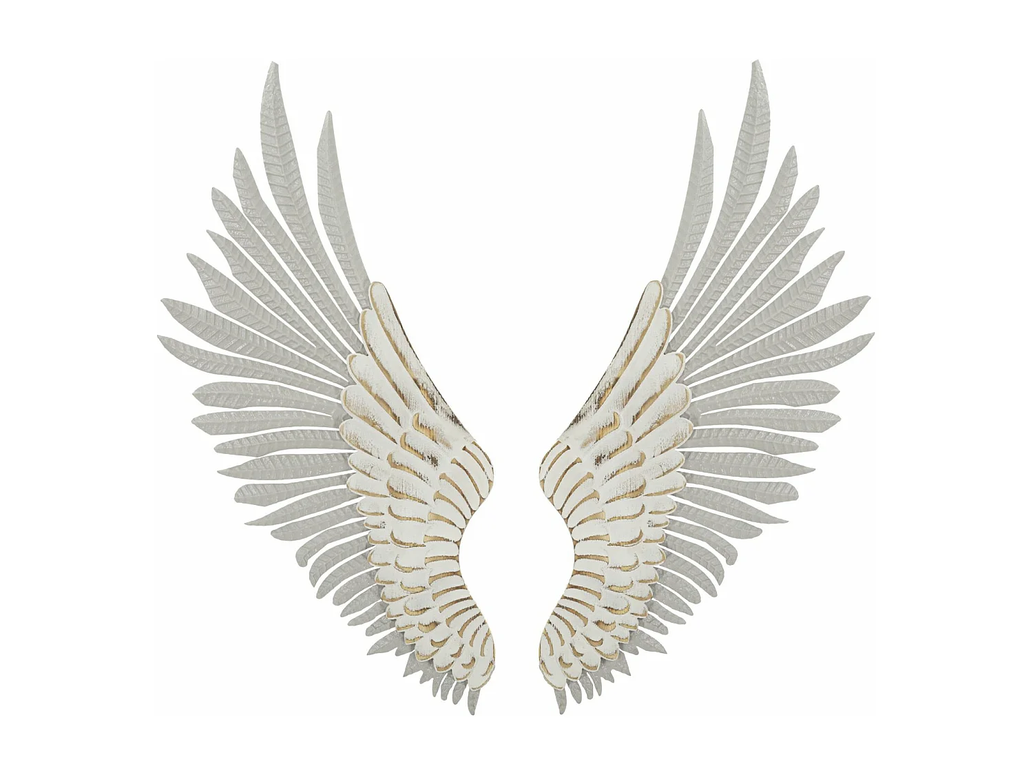 Set di 2 ali in metallo e legno bianco cm 43,8x2,5x104